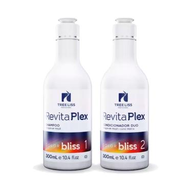 Imagem de Kit 2x1 TreeLiss Vegano RevitaPlex Tratamento Sem Sal Hidratação Reconstrução Cabelos Secos Danificados Vinagre de Maçã Luna Matrix Shampoo + Condicionador