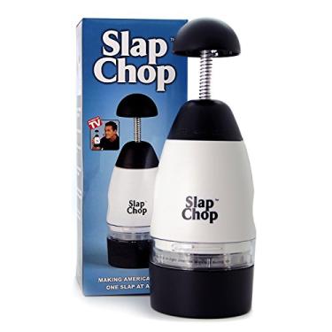 Imagem de Picador original Slap Chop com lâminas de aço inoxidável, fatiador de vegetais, minicortador para saladas, acessório de cozinha