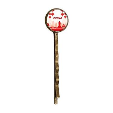 Imagem de Boné de metal retrô com detalhes vermelhos da China