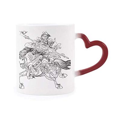 Imagem de Caneca de grés sensível ao calor The Romance Three Kingdoms da Masterpiece com mudança de cor vermelha