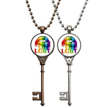 Imagem de OFFbb-USA Diferenciação de Gênero Identidade Arco-Íris Colar Chaveiro Pingente Joias Decoração de Casal