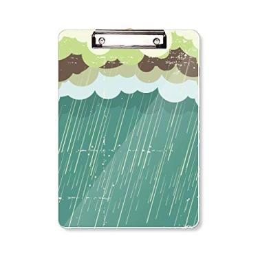 Imagem de Rain Cloud Sea Weather Padrão Prancheta Pasta, Bloco de Escrita Placa de Apoio A4