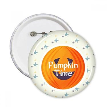 Imagem de Emblema redondo de Halloween com estampa de abóbora de abóbora para decoração de roupas, presente 5 peças