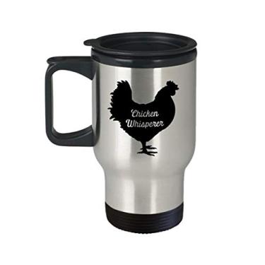 Imagem de Caneca de viagem Whisper Chicken Whisper – Caneca de sussurro de frango – Chá divertido de café de cacau quente – Ideia de de Natal