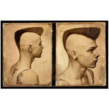 Imagem de Placa Decorativa Para Barbearias Hair Style Cabelo, Barba E Bigode Vintage 2 Ângulos Modelo 6