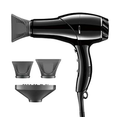 Imagem de Secador de cabelo iônico Secador de cabelo profissional 1800 W Secador de secagem rápida Salon Secador de cabelo feminino para cabelos cacheados e lisos, 3 calor 2 velocidades e botão de injeção fria