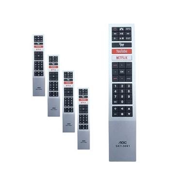Imagem de Kit 5 Controle Remoto Para AOC Smart TV 4K