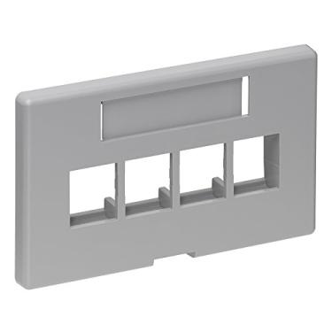 Imagem de Leviton 49910-HG4 Placa frontal modular QuickPort de 4 portas (Herman Miller), cinza