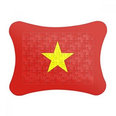 Imagem de Moldura de quebra-cabeça com bandeira nacional do Vietnã da Ásia, moldura de quebra-cabeça para decoração de imagem
