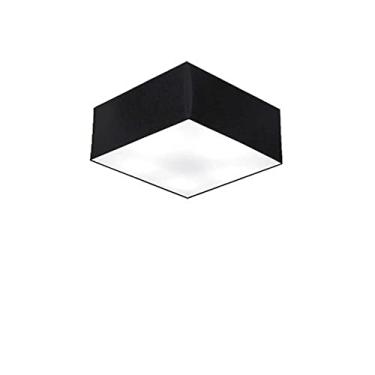 Imagem de Plafon Quadrado Cúpula Tecido, Vivare Iluminação, 3000 PR, Preto, Pequeno