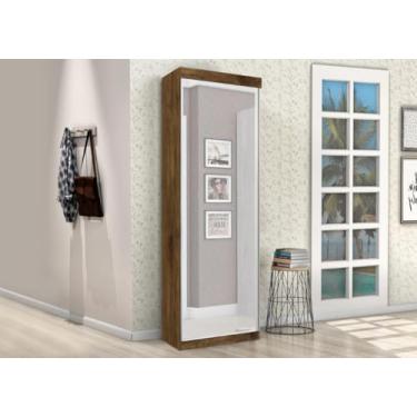 Imagem de Roupeiro/Sapateira/Multiuso TH 1 Porta 2 Opções de Montagem e Porta Com Espelho Cor Jequitiba