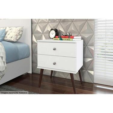 Imagem de Mesa Cabeceira Infantil Rt 3032 C/ 2 Gavetas Branco - Movelbento