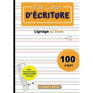 Imagem de Mon cahier d’écriture: Carnet pour la pratique de l’écriture | 100 pages lignées pour s’exercer à l’écriture | Réglure Ciel-Herbe-Terre-Feu adaptée ... | Format A4 (21x29,7 cm) | Lignes couleurs