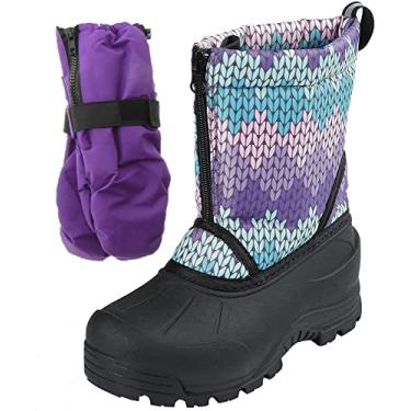 Imagem de Northside Icicle – Conjunto de botas e luvas de inverno para meninos e meninas, Purple/Turquoise, 5 Toddler