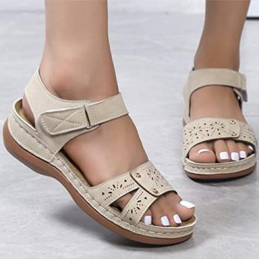 Imagem de Sandálias clássicas sandálias de verão sapatos femininos elegantes salto baixo sandálias sapatos de verão sandálias cunha femininas
