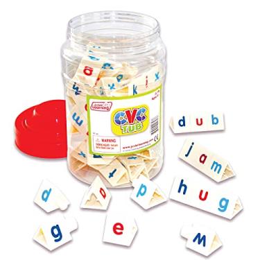 Imagem de Junior Learning CVC Tri-Blocks Tub, 90 Blocks, Ages 4-5, Phonemic Awareness, Pre K-1, White