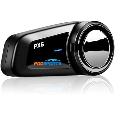 Imagem de FODSPORTS Fone de ouvido Bluetooth para motocicleta FX6 1000 m 6 Riders Group interfone universal Bluetooth capacete de motocicleta sistema de comunicação microfone rígido e macio/mostrador