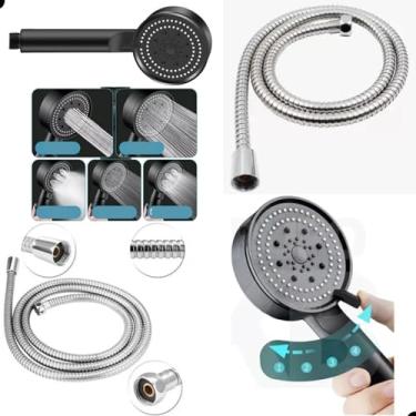 Imagem de Kit Ducha de Lavatório, 5 modos de Jato, Engate Mangueira, 120cm, Inox, Salão de Beleza, Higiênica, Pet, Chuveirinho, Barbearia, Cabeleireiro, Filtragem da Agua, Alta Pressao, Entrada de 1/2
