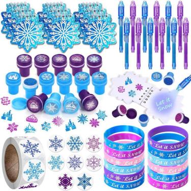 Imagem de Conjunto de lembrancinhas de festa Winrayk Frozen Birthday Supplies Girls 61 unidades