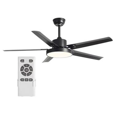 Imagem de Ventiladores De Teto Com Luzes, Ventilador De Teto Moderno Com Controle Remoto, Ventilador De Teto De Sala Com Motor DC Reversível, Preto (Color : Black, Size : 60in)