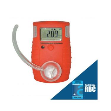 Imagem de Detector Gás Oxigênio O2 Escala 0 A 30% Vol Alarme Sensor Clip Dg-4000 Portátil Instrutherm Certificado Calibração Rbc