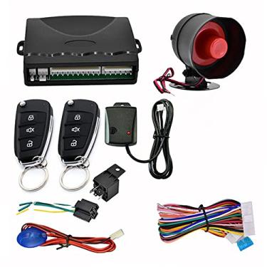 Imagem de Lancoon Sistema de segurança de alarme de carro, dispositivo antifurto de 110 dB, entrada sem chave, kit de bloqueio central universal com caixa de controle de sensor de choque, 2 controles remotos de