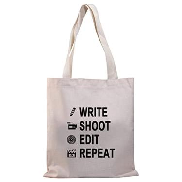 Imagem de BDPWSS Write Shoot Edit Repeat Filmmaker Presente engraçado para cineasta presente engraçado para escritor de roteiro de cinema, presente (escrever filmagem editar TG), Branco, Large