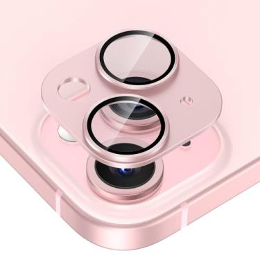 Imagem de Tensea Para iPhone 15 / iPhone 15 Plus Protetor de lente de câmera, capa de vidro temperado de liga de alumínio metálico acessórios de protetor de tela de câmera, compatível com capas para iPhone 15/iPhone 15Plus 2023 (rosa)