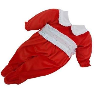 Imagem de Macacão Longo Plush Luxo Bebê Menina Inverno Lessa Kids 7972 - Vermelho - G  ( 9 - 12 MESES )-Feminino