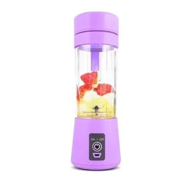 Imagem de Mini Liquidificador Portatil Mixer Juice Garrafa Portátil Cabo USB 6 Lâminas Shake Coqueteleira Eletrica Sem Fio Squeeze Recarregavel Cor Rosa Premium FastJoy