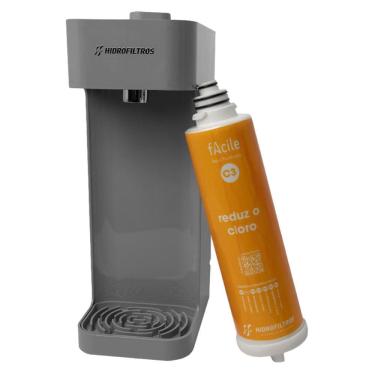 Imagem de Purificador Facile C3 Cinza Com Carvão Ativado Hidrofiltros