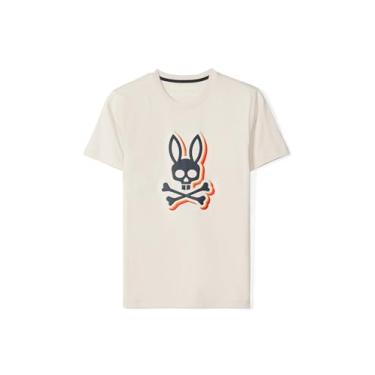 Imagem de Psycho Bunny Camiseta masculina com estampa Sanderson, Linho natural, G