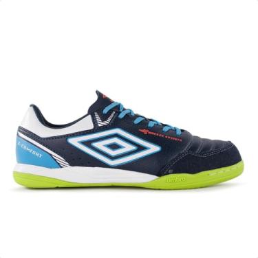 Imagem de Umbro, Tênis Umbro X - Comfort Chuteira Futsal Cor:Branco e Azul;Tamanho:44