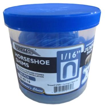 Imagem de Espaçador de azulejo Troxell USA 1/16" Ferradura Shim 200 peças/jarro