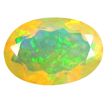 Imagem de 2,28 ct AAA+ Gem de qualidade corte oval (12 x 8 mm) opala arco-íris não aquecida genuína e extraída da pedra preciosa solta da Terra