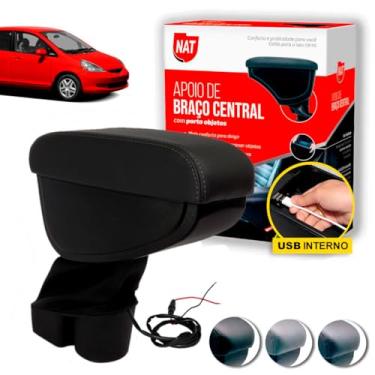 Imagem de Apoio de Braço Honda Fit Ano 2004 Até 2008 C/Usb (Grafite C/Linha Grafite)