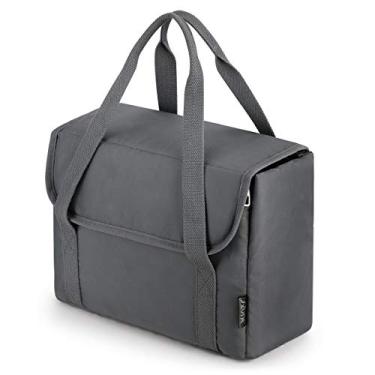 Imagem de S-ZONE À prova d'água, à prova de choque, prática, dobrável, acolchoada, DSLR SLR TLR, bolsa de inserção, estojo para lentes para câmera Canon, Sony, Nikon, Olympus, cinza, Cinza com alça, Medium,