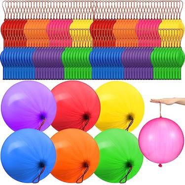 Imagem de Libima 350 Pcs Punch Balloons Bulk Assorted Colors Punching Balloons Heavy Duty Punch Ball with Rubber Band Handle for Kids Birthday Christmas Party Favors Supplies Classroom Prizes Goodie Bag Fillers