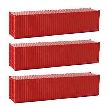 Imagem de Evemodel 3pcs Contêiner de Carga Vermelho 1:87 HO Escala Modelo de Container para Crianças e Adultos Criativos