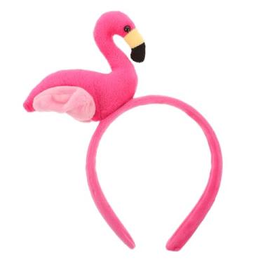 Imagem de Elástico De Cabelo Cocar De Flamingo Tiaras De Bandana Festa Flamingo De Turista Faixa De Cuidados Com a Acessórios Havaianos Banquete Havaí Desenho Animado