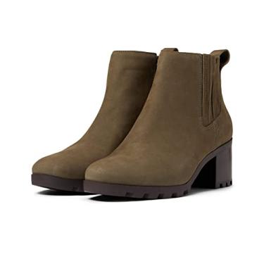 Imagem de Vionic Bota feminina Whistler Wilma à prova d'água no tornozelo – Botas femininas de salto bloco que incluem conforto de três zonas, com suporte de arco de palmilha ortopédica, Nobuck Olive Wp, 9.5