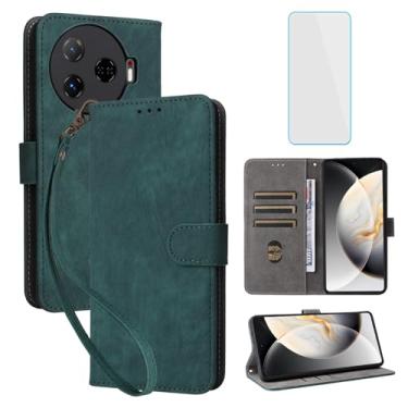 Imagem de IUQXU Capa carteira para celular Tecno Camon 30 Pro 5G com protetor de tela [bloqueio RFID] Capa de celular flip de couro com suporte para cartão feminino e masculino para Tecno Camon30 Pro CL8 Camon