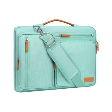 Imagem de MOSISO Bolsa de ombro protetora 360 para laptop, bolsa para computador de 13 a 13,3 polegadas compatível com MacBook, HP, Dell, Lenovo, Asus Notebook, bolsa carteiro aberta lateral com 4 bolsos e alça