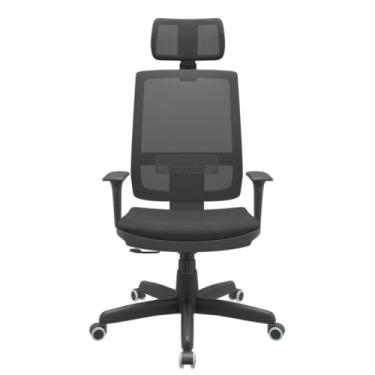 Imagem de Plaxmetal, Cadeira Escritório Presidente Brizza NR17 Mecanismo Relax Assento Poliéster Apoio de Cabeça Plaxmetal Preta