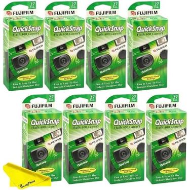 Imagem de Fujifilm Câmera descartável QuickSnap Flash 400 de 35 mm com pano de limpeza de microfibra BuzzPhoto
