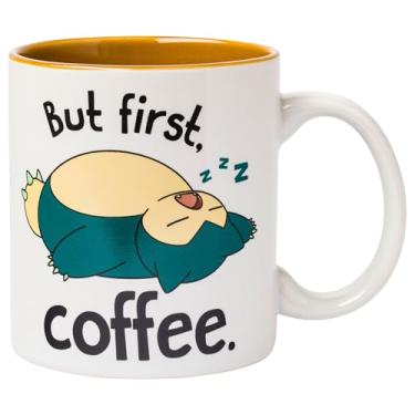 Imagem de Silver Buffalo Caneca de cerâmica Pokemon Snorlax But First Coffee, 590 ml
