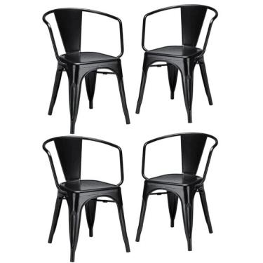 Imagem de KIT - 4 x cadeiras Iron Tolix com braços - Preto