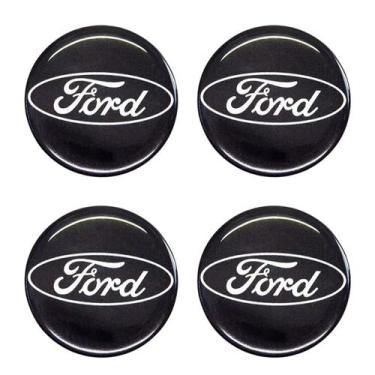 Imagem de Jogo Emblema Calotas Ford Preto Resinado 48mm - URA - RESINADOS