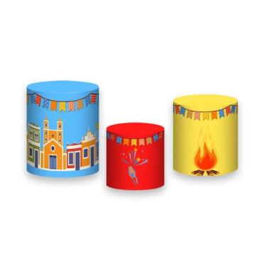Imagem de Trio de Capas de Cilindro - Festa Junina Simples 021 - Via Cores