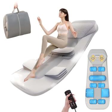 Imagem de Tapete de massagem de corpo inteiro aquecido, almofada de colchão de massagem vibratória, design portátil e dobrável, 20 cabeças de massagem, 4 modos, 3 intensidades, alívio da fadiga